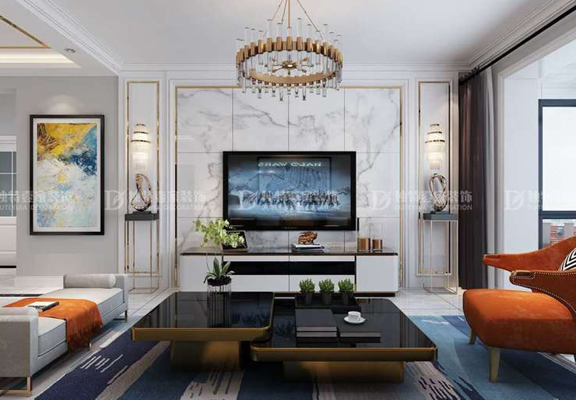 太原首開國風(fēng)瑯樾142平三室兩廳輕奢風(fēng)格裝修效果圖